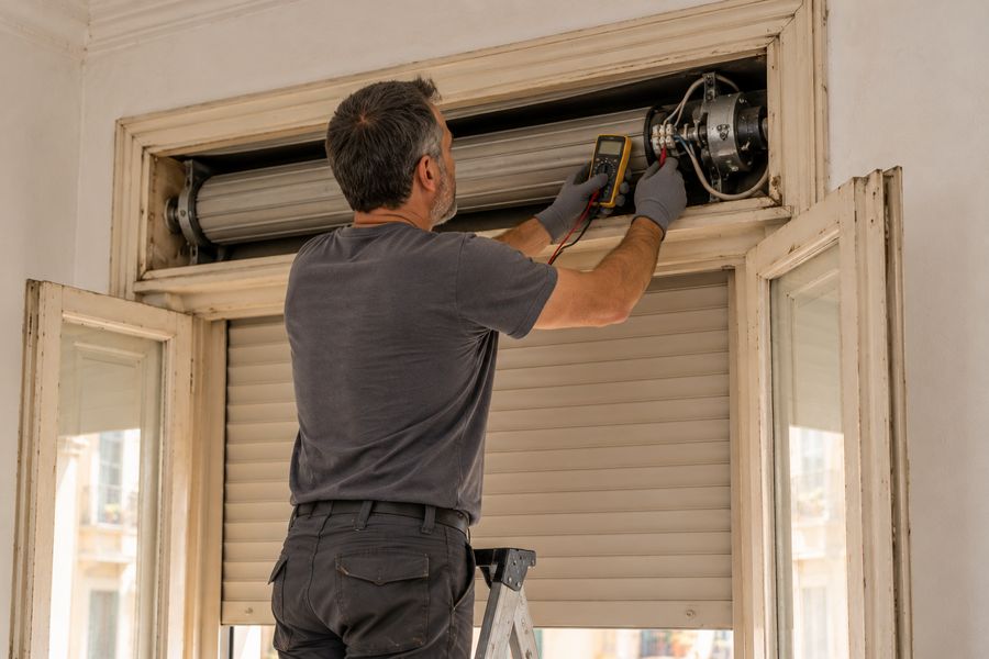 Comprobación del motor y del cableado de una persiana eléctrica que no sube